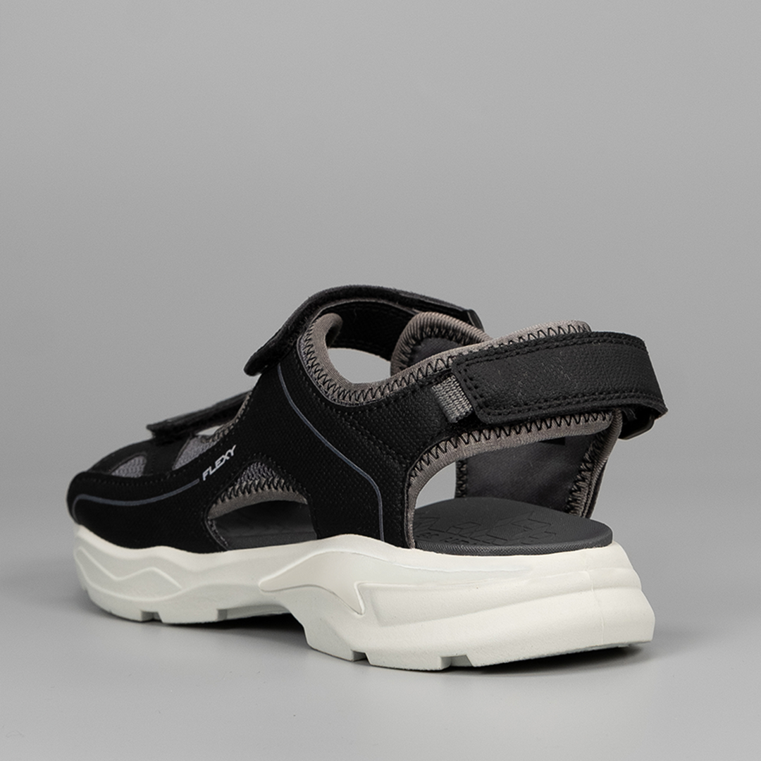 Детские летние сандалии чёрно-серые - фото 7