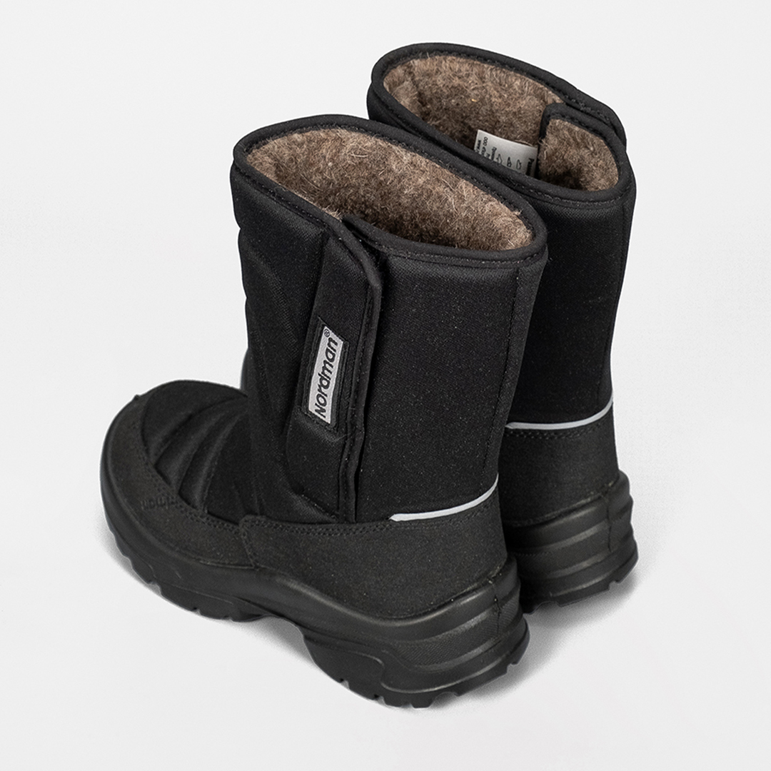 Зимние детские сапоги Nordman Lumi на липучке черные - фото 3