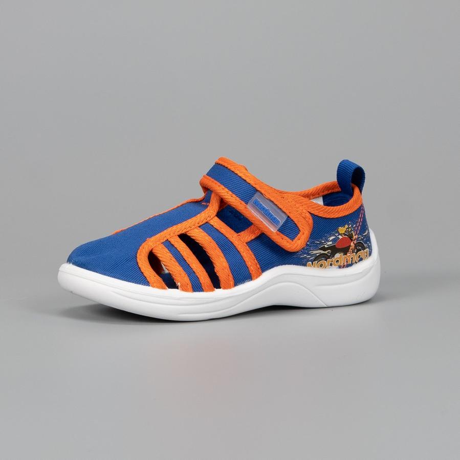 Тапочки детские Nordman Stars cиние с оранжевым - фото 2