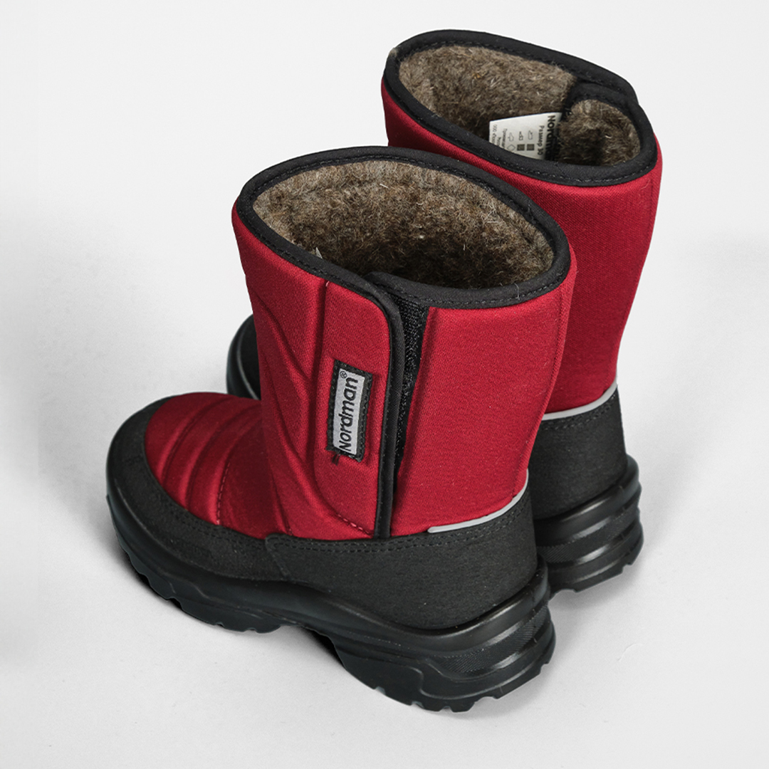 Зимние детские сапоги Nordman Lumi на липучке бордовые - фото 2