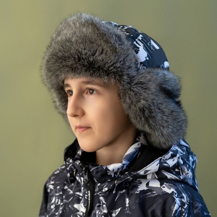 Шапка детская Nordman черно-белая - фото 2