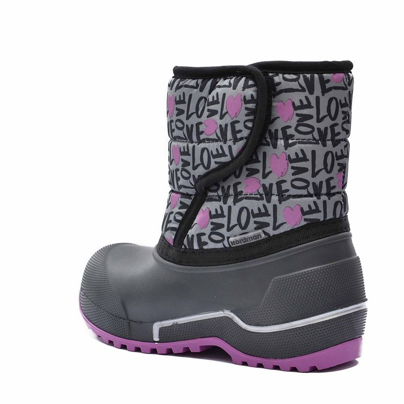 Сноубутсы Nordman Cross из ЭВА, на липучке, Черный/серый-фиолето - фото 4