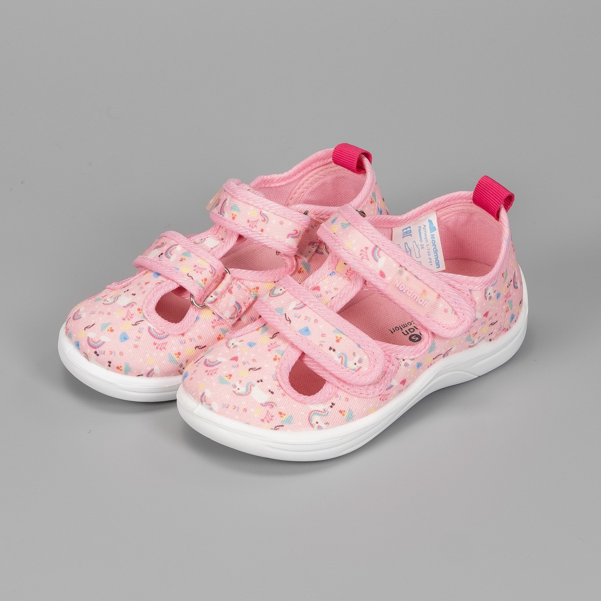 Тапочки детские Nordman Stars розовые c принтом - фото 7