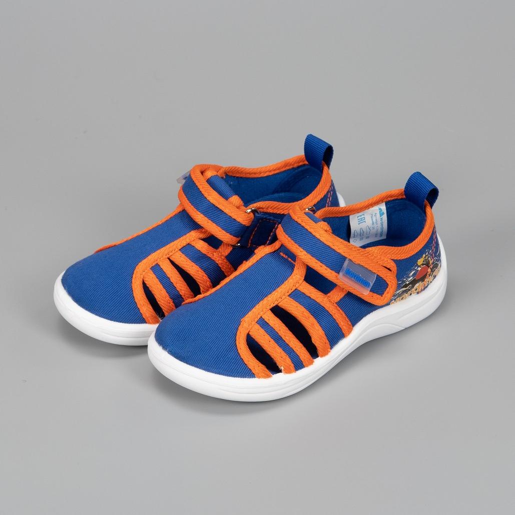 Тапочки детские Nordman Stars cиние с оранжевым - фото 7