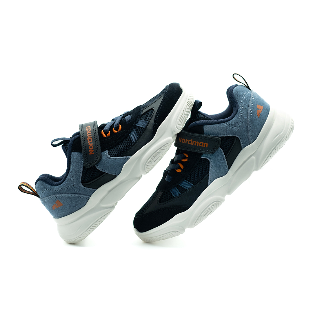 Детские кроссовки из натуральной кожи темно-синие - фото 2