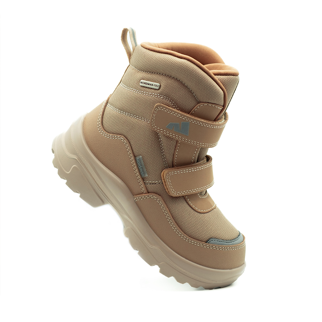 Детские зиммние ботинки Cosmo на двух липучках бежевые - фото 7