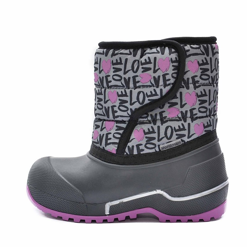 Сноубутсы Nordman Cross из ЭВА, на липучке, Черный/серый-фиолето - фото 3