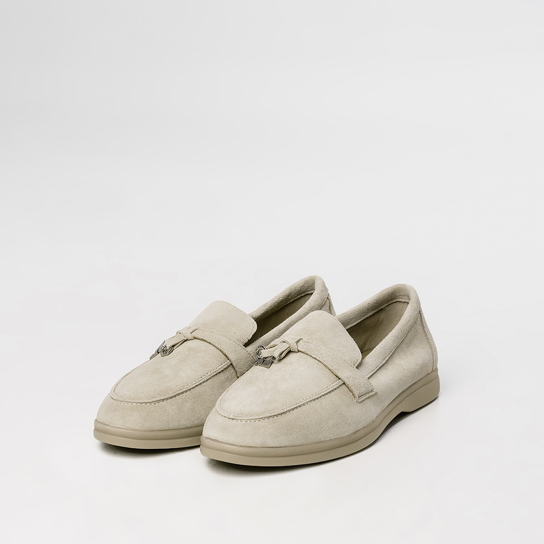 Женские лоферы цвет бежевый - фото 2