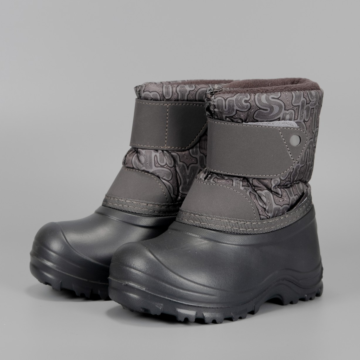 Сноубутсы Nordman Joy из ЭВА на липучке серые с серой подошвой - фото 2