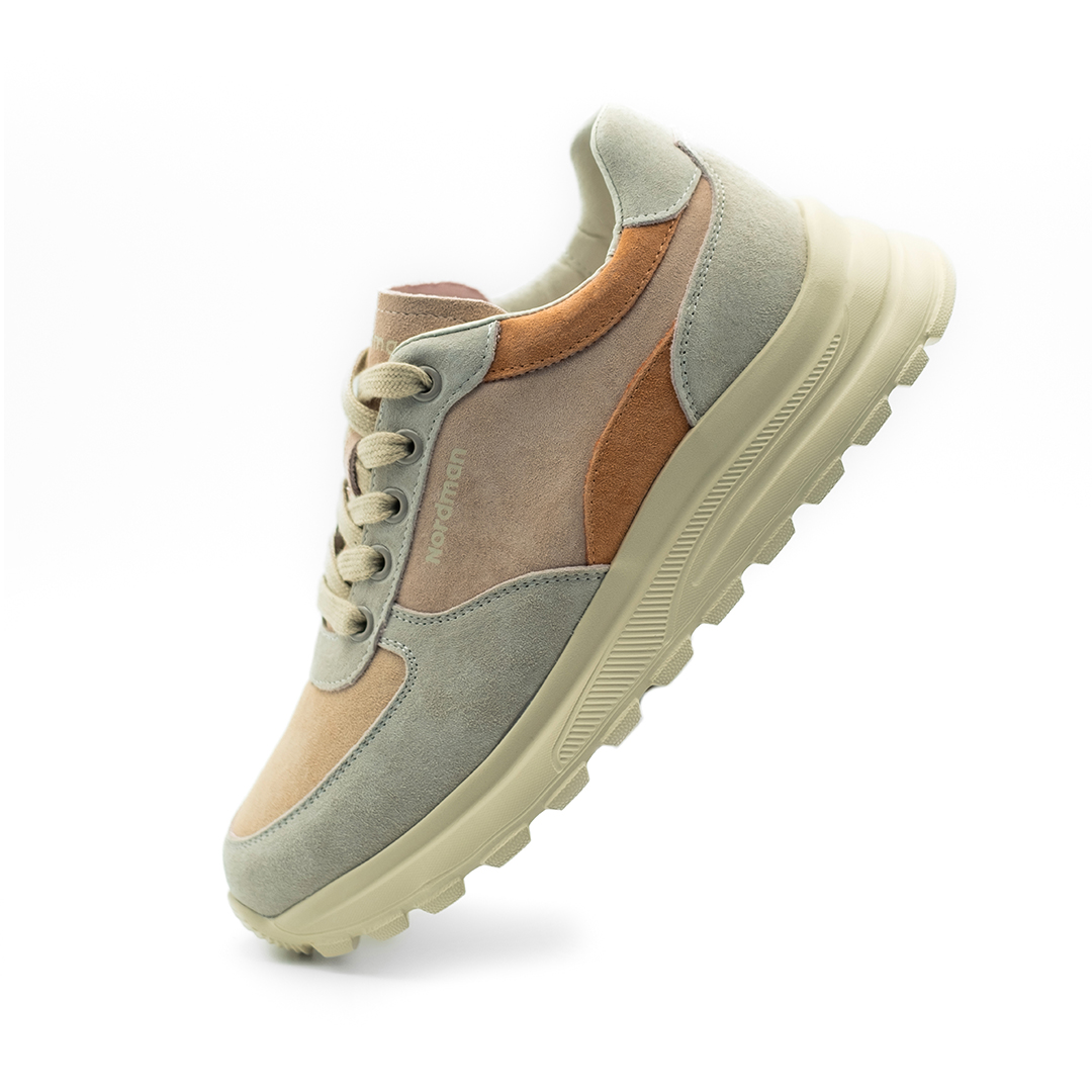 Кроссовки Nordman женские бежевые c серым - фото 6