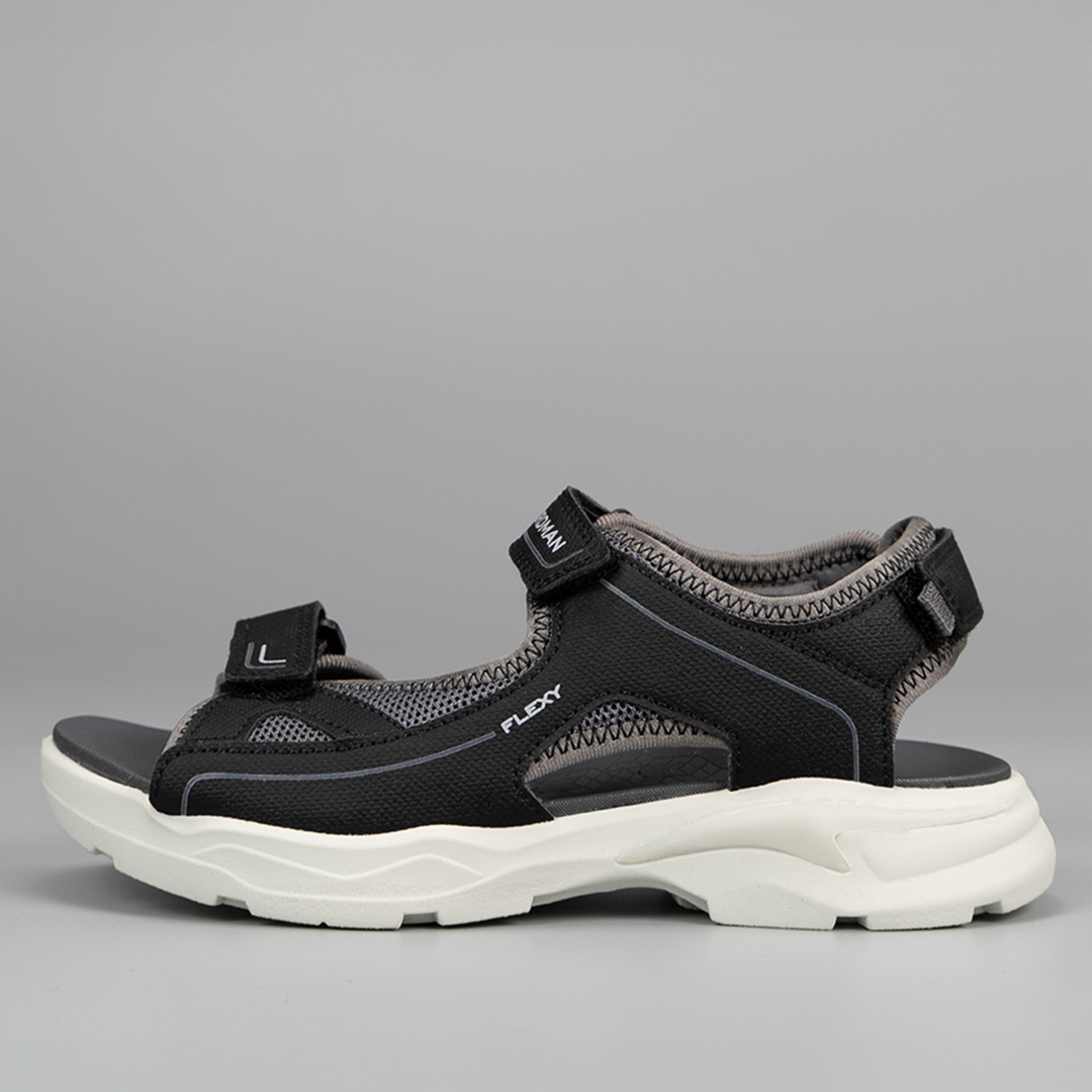 Детские летние сандалии чёрно-серые - фото 8