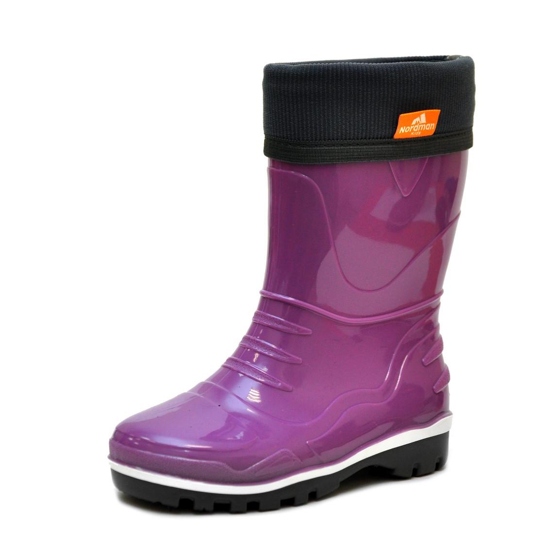 Детские резиновые сапоги с флисовым утеплителем NORDMAN STEP серенивые - фото 3