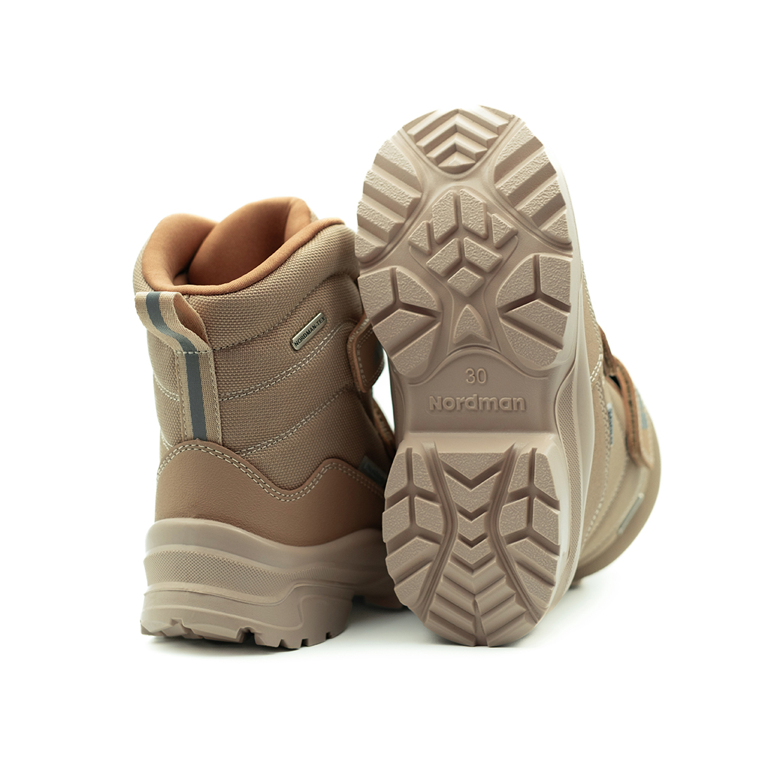 Детские зиммние ботинки Cosmo на двух липучках бежевые - фото 5