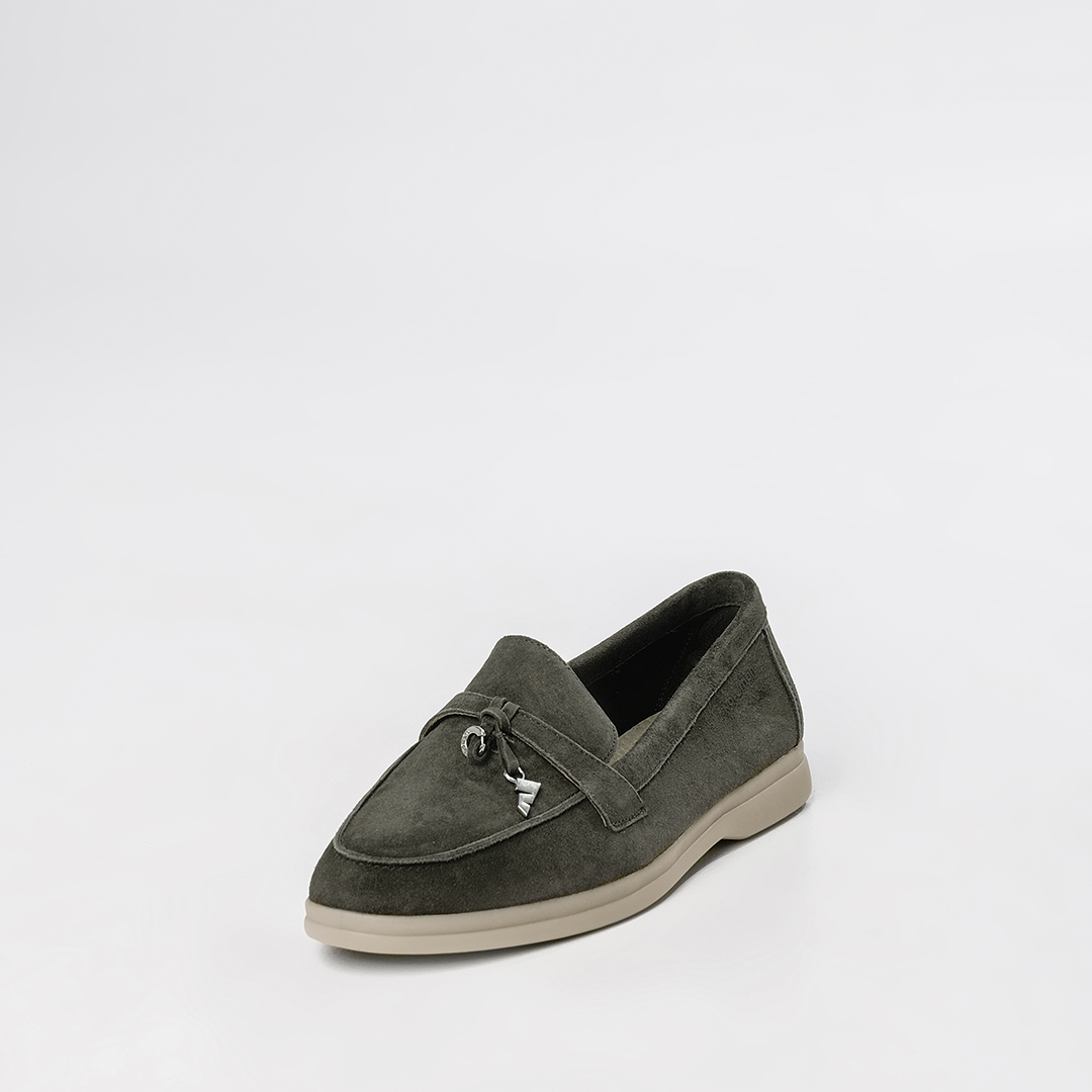 Женские лоферы цвет хаки - фото 5