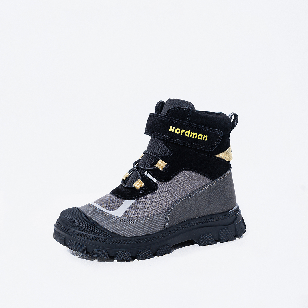 Ботинки Nordman зимние на липучке и шнурках цвет серый - фото 10