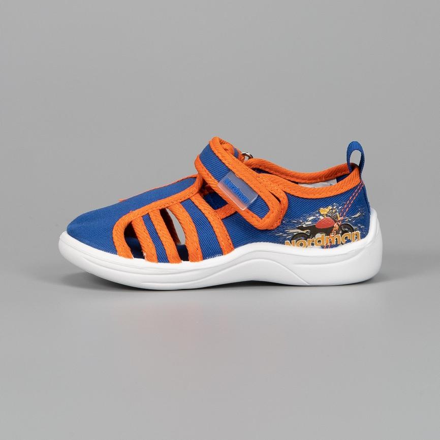 Тапочки детские Nordman Stars cиние с оранжевым - фото 4