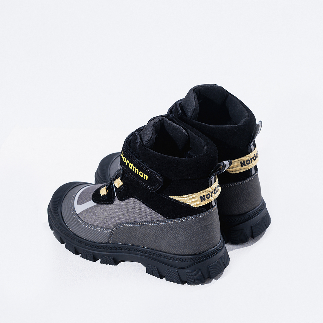 Ботинки Nordman зимние на липучке и шнурках цвет серый - фото 6