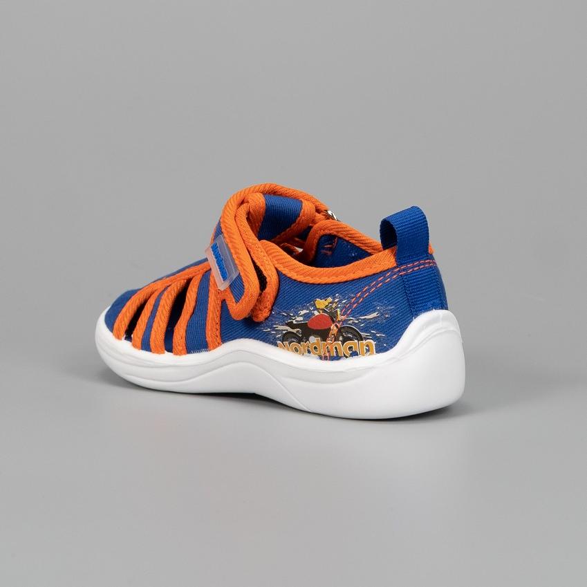 Тапочки детские Nordman Stars cиние с оранжевым - фото 5