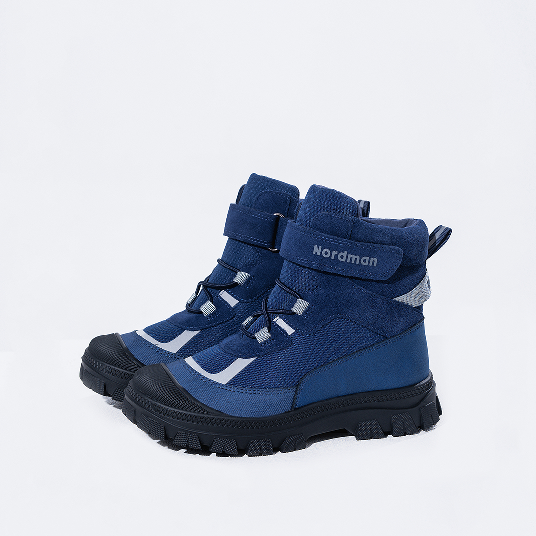 Ботинки Nordman зимние на липучке и шнурках цвет синий - фото 5
