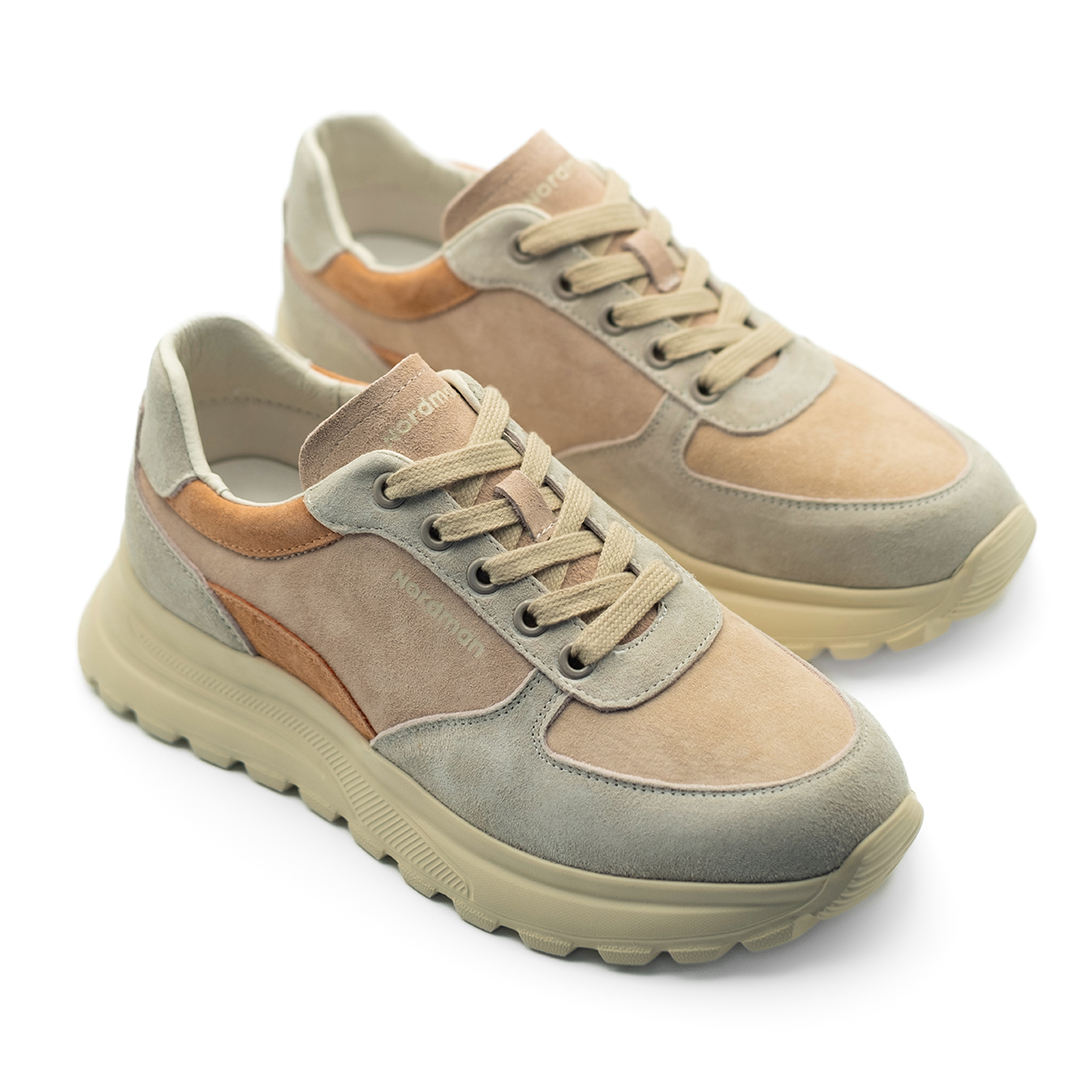 Кроссовки Nordman женские бежевые c серым - фото 1