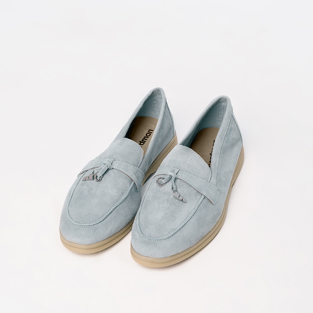 Женские лоферы цвет голубой - фото 4