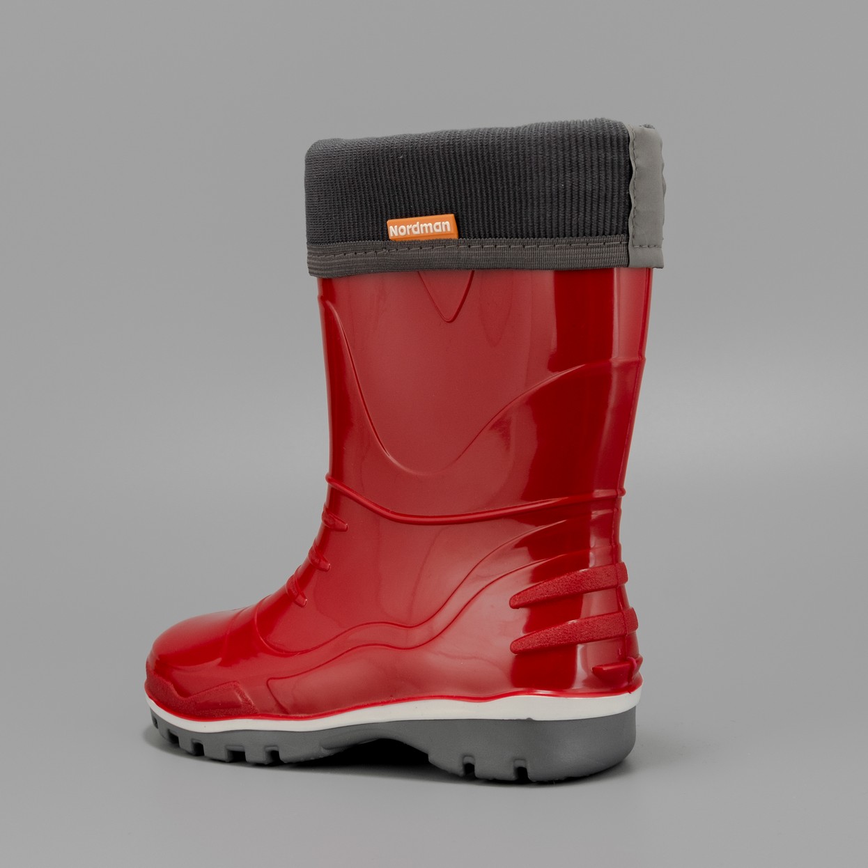 Детские резиновые сапоги с флисовым утеплителем NORDMAN STEP красные - фото 4