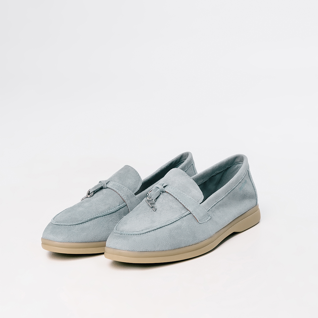 Женские лоферы цвет голубой - фото 3