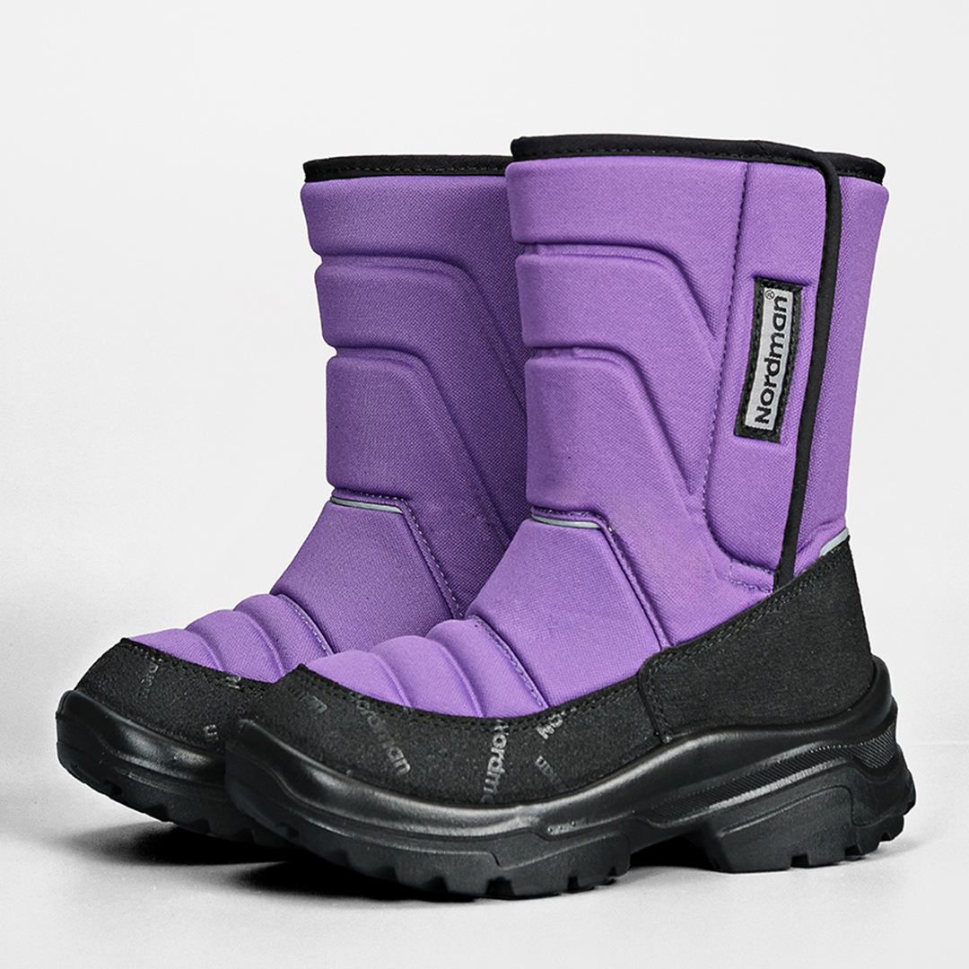 Зимние детские сапоги Nordman Lumi на липучке фиолетовые - фото 1