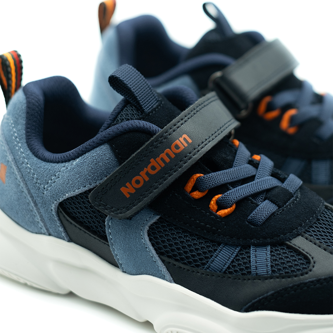 Детские кроссовки из натуральной кожи темно-синие - фото 3