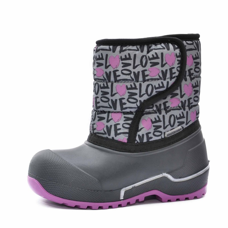 Сноубутсы Nordman Cross из ЭВА, на липучке, Черный/серый-фиолето - фото 2