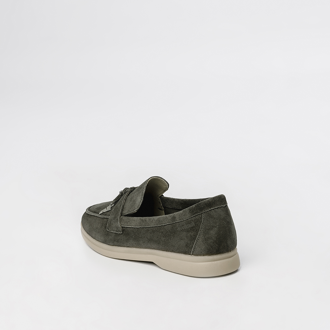 Женские лоферы цвет хаки - фото 7