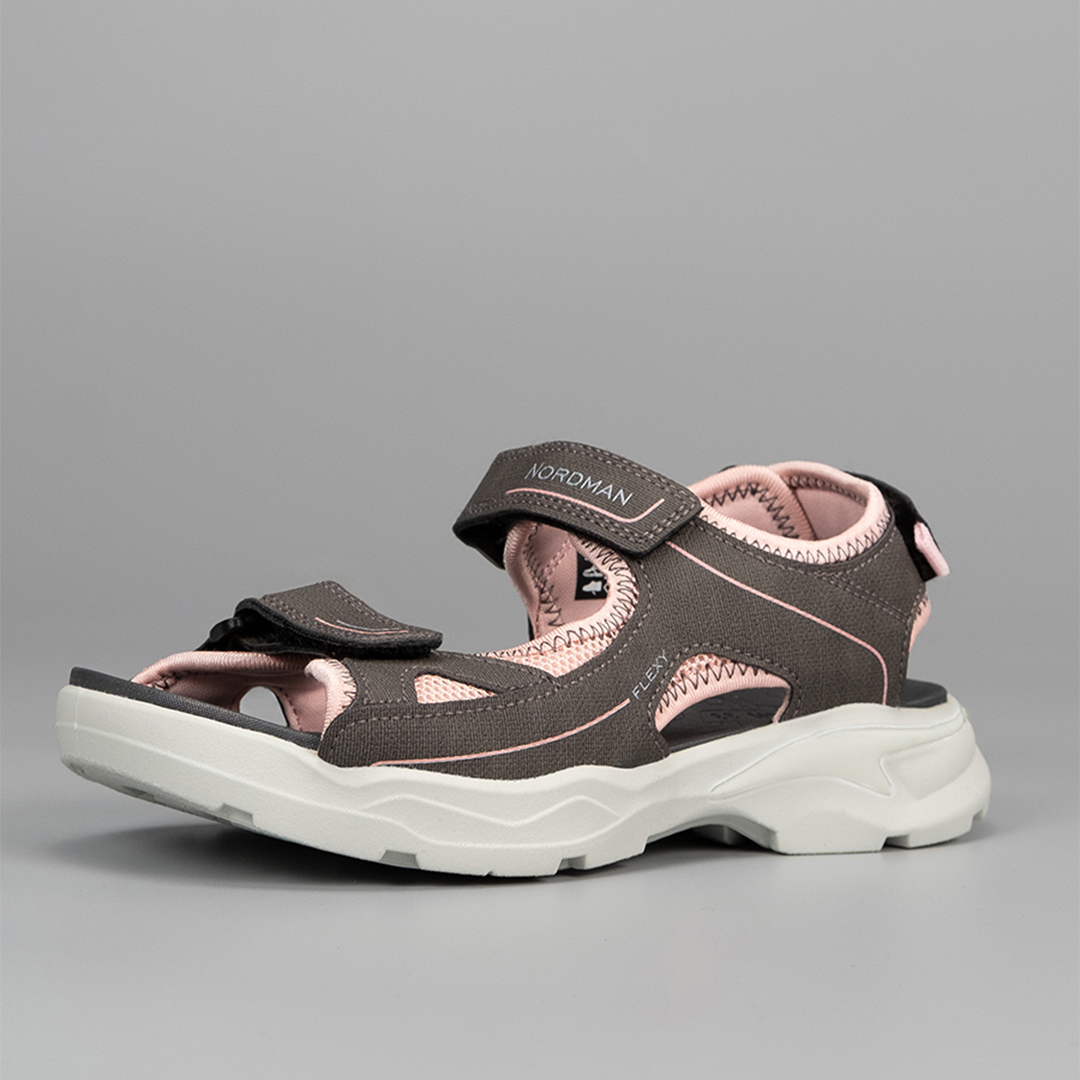 Детские летние сандалии серо-розовые - фото 6