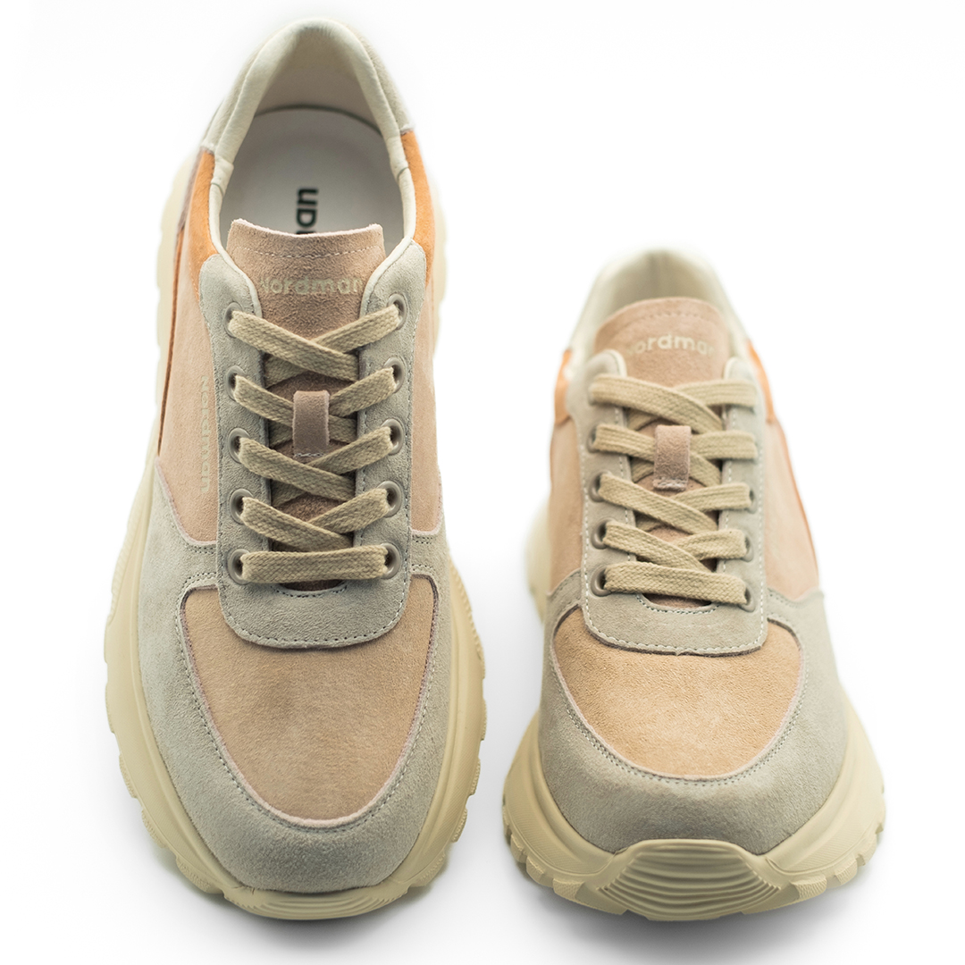 Кроссовки Nordman женские бежевые c серым - фото 2