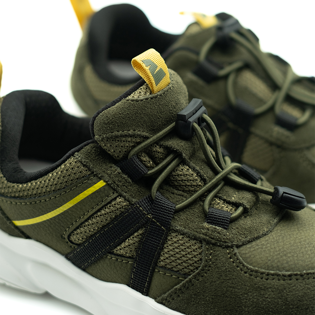 Детские кроссовки из натуральной кожи цвет хаки - фото 2