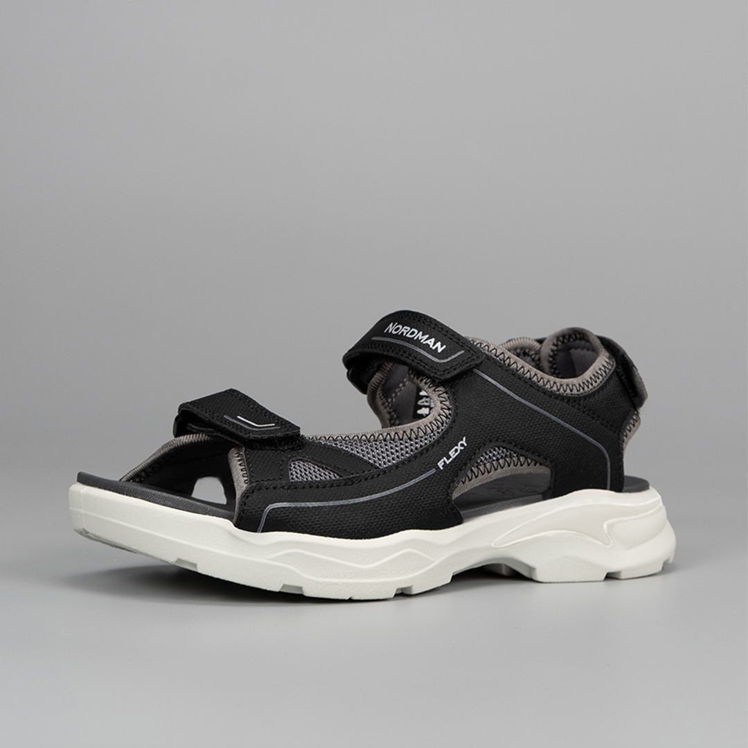 Детские летние сандалии чёрно-серые - фото 6