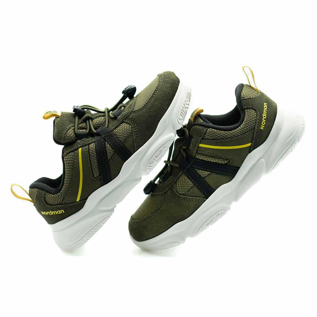 Детские кроссовки из натуральной кожи цвет хаки - фото 3