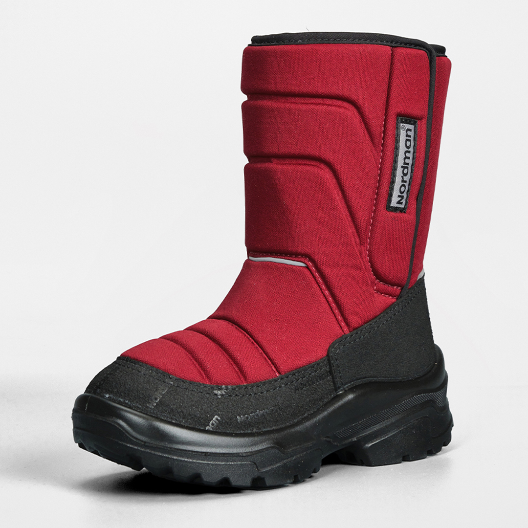 Зимние детские сапоги Nordman Lumi на липучке бордовые - фото 6