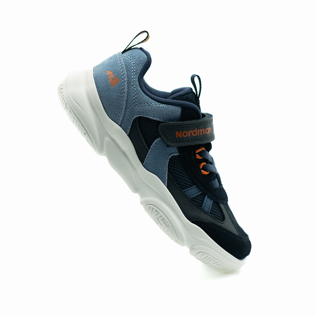 Детские кроссовки из натуральной кожи темно-синие - фото 4