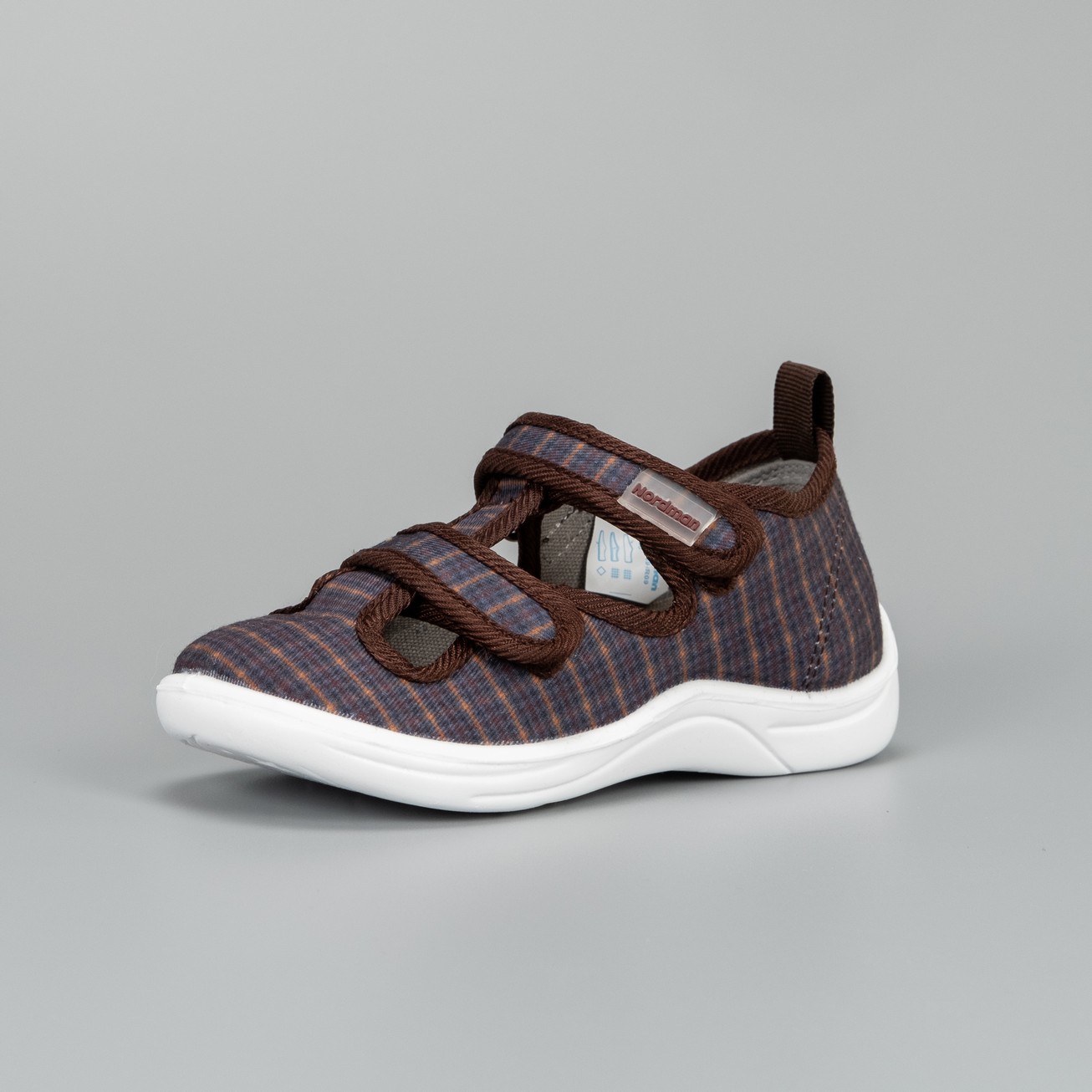 Тапочки детские Nordman Stars коричневая клетка - фото 2