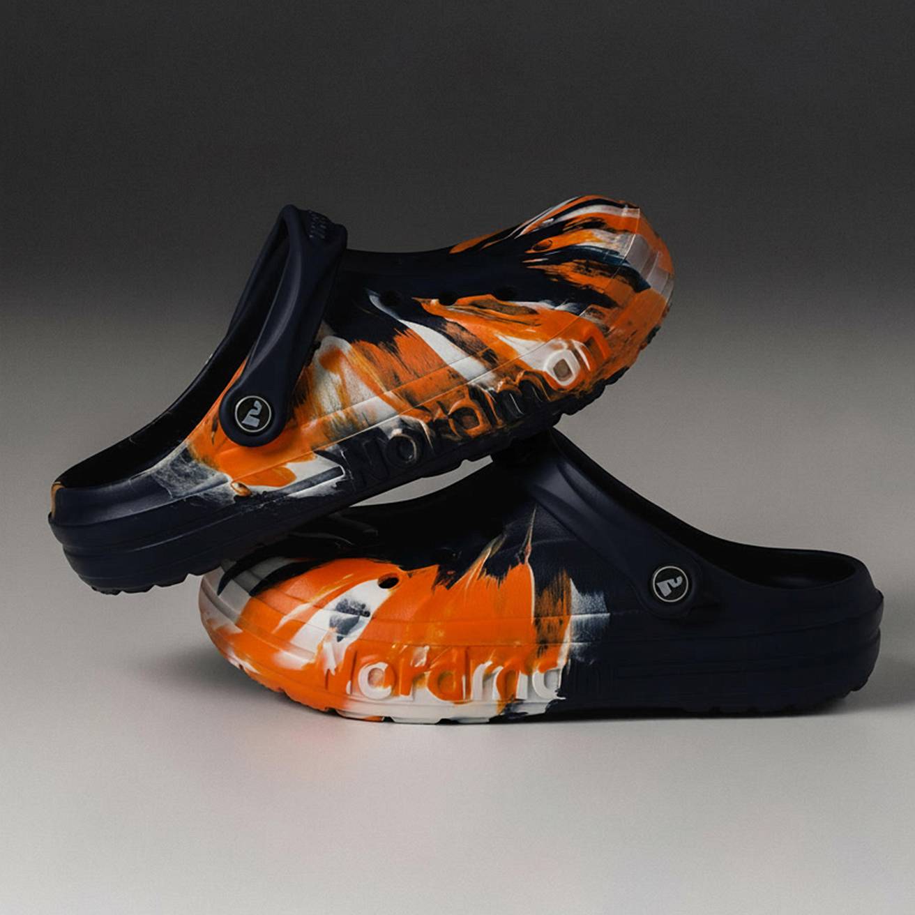 Сабо из ЭВА Nordman Shark цвет синий с модуляцией белый,.оранжевый - фото 1