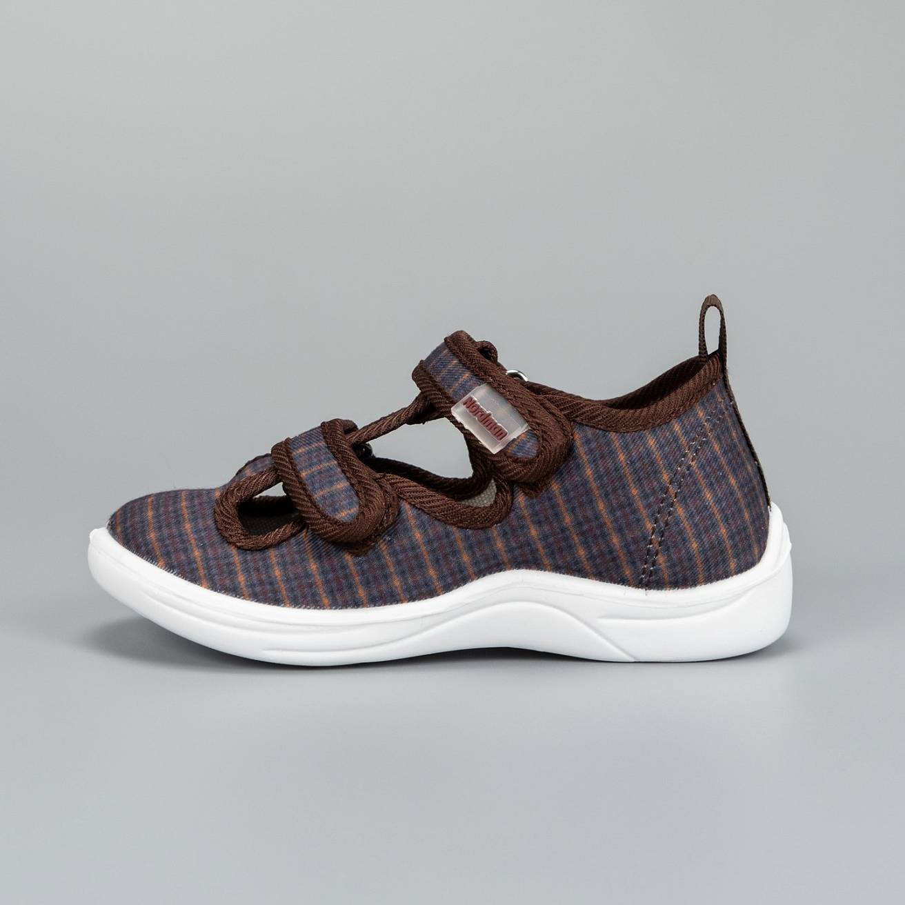 Тапочки детские Nordman Stars коричневая клетка - фото 4