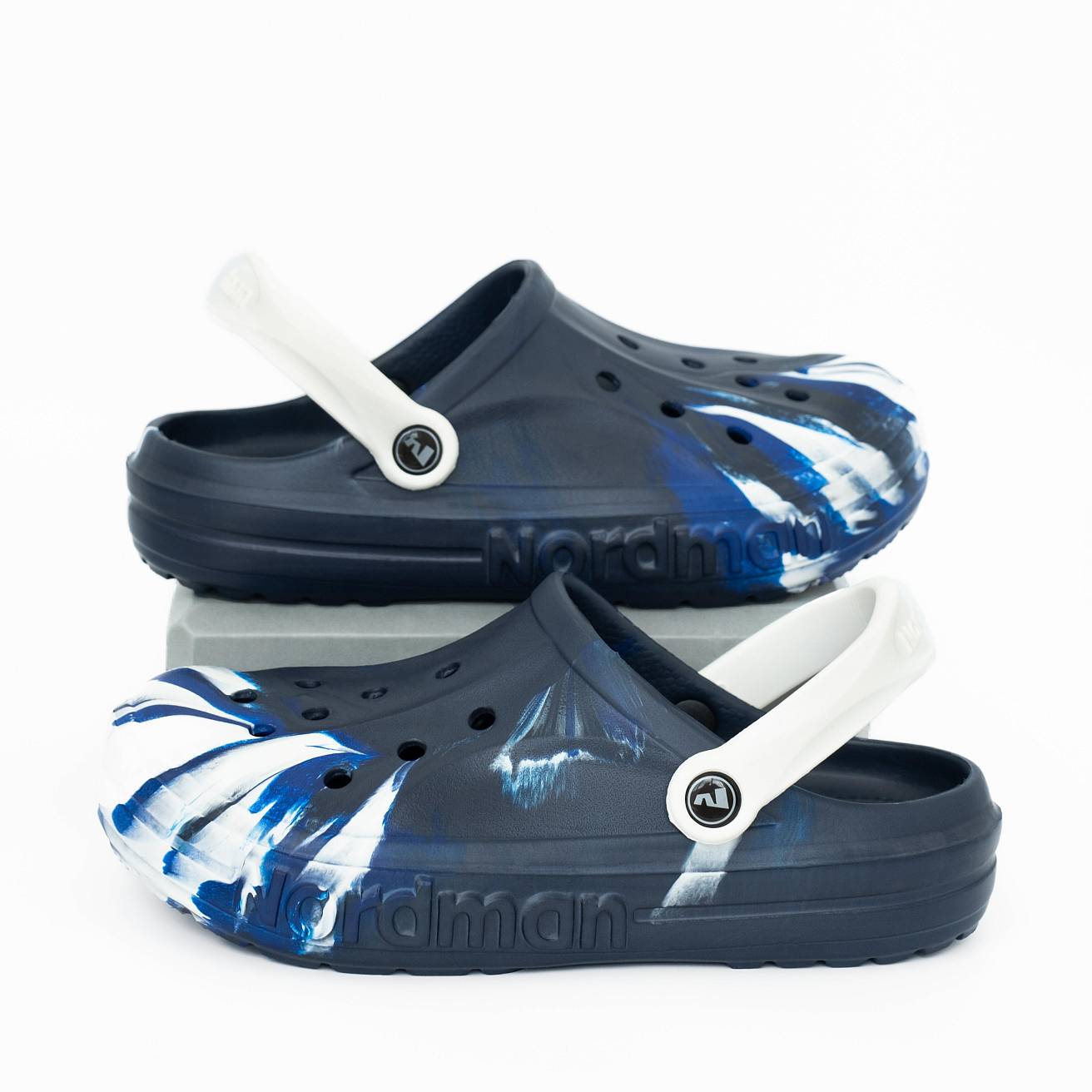 Сабо из ЭВА Nordman Shark цвет синий с модуляцией бело-синей - фото 6