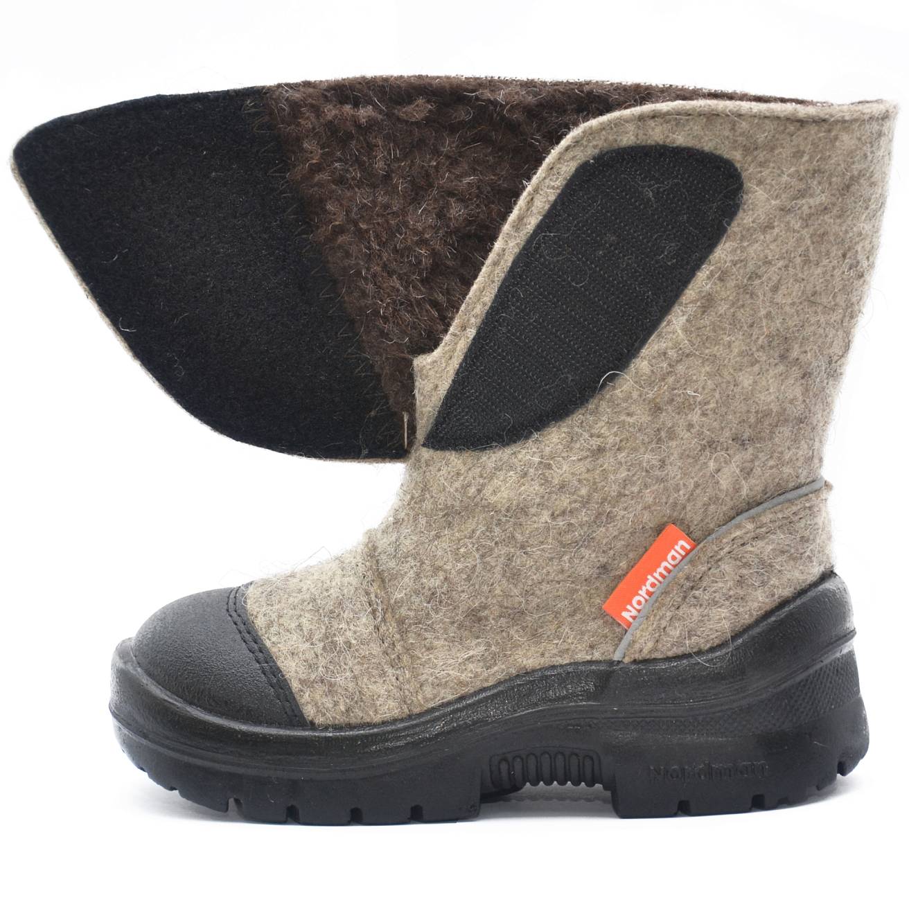 Валенки Nordman c натуральным мехом на липучке с рисунком пингвин - фото 6