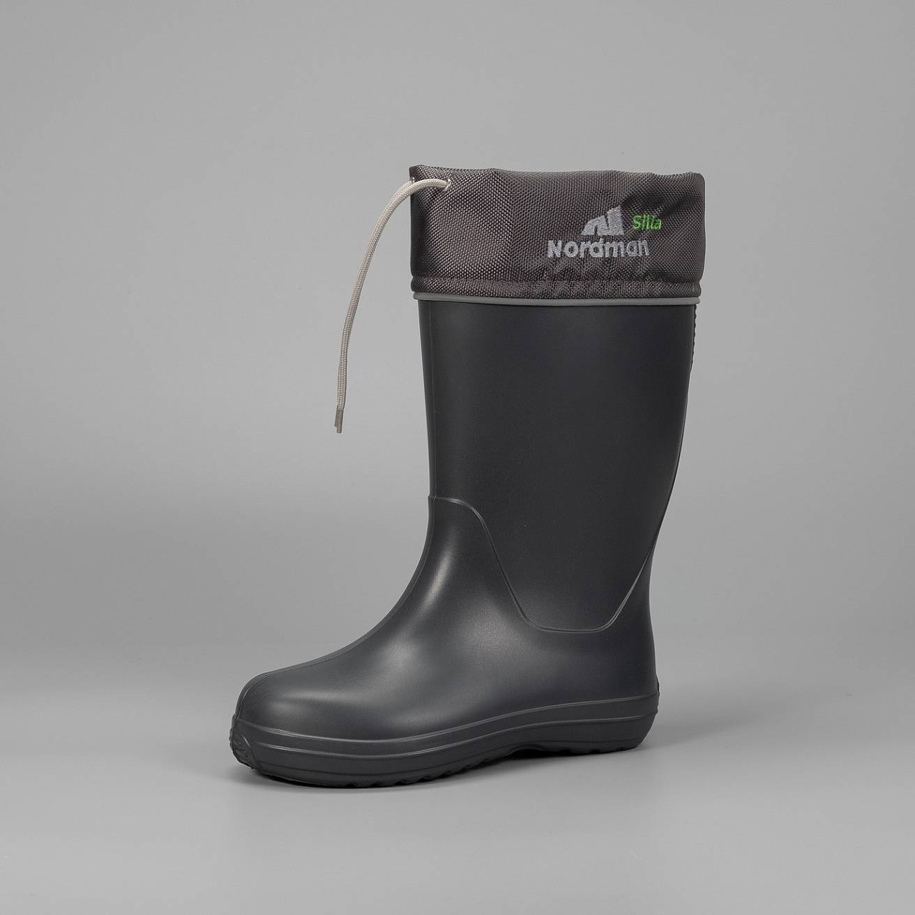 Женские сапоги Nordman Silla с мехом и манжетами темно-серые - фото 2