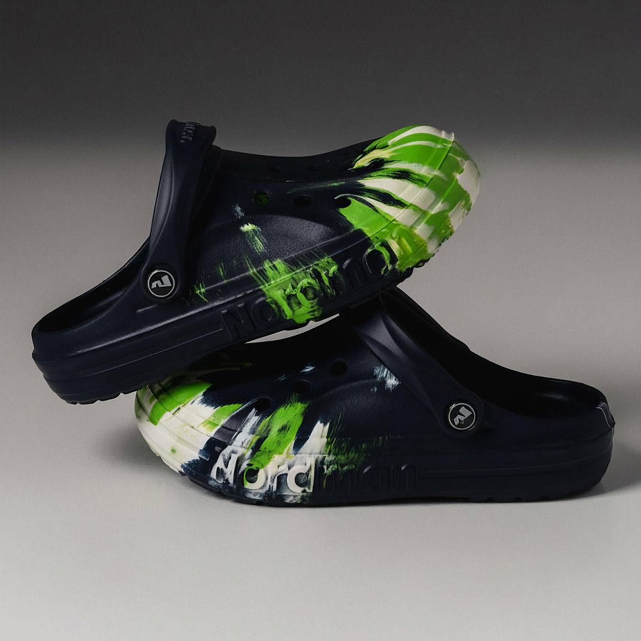 Сабо из ЭВА Nordman Shark цвет синий с модуляцией белый,зеленый - фото 3