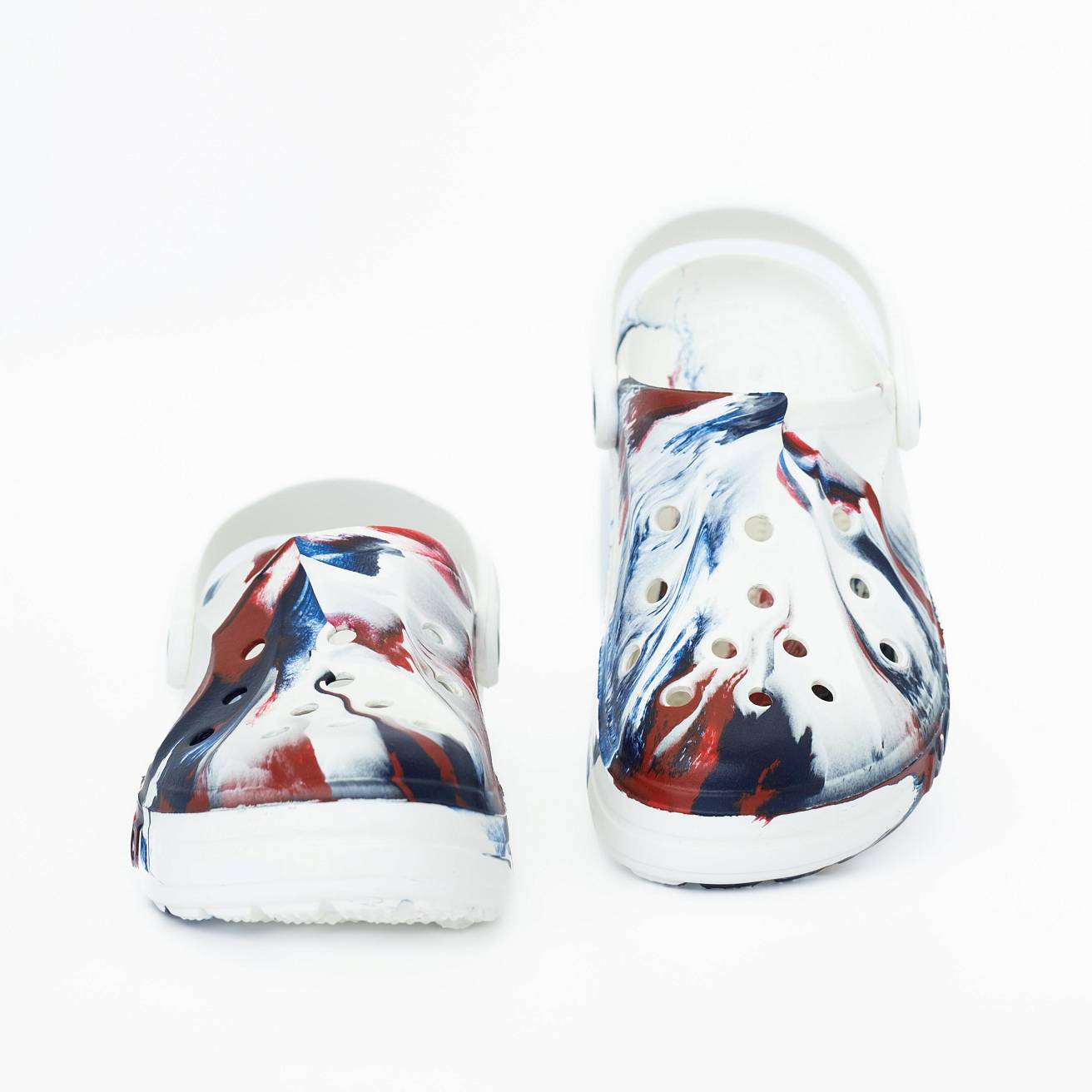 Сабо из ЭВА Nordman Shark белые с красно-синей модуляцией - фото 7