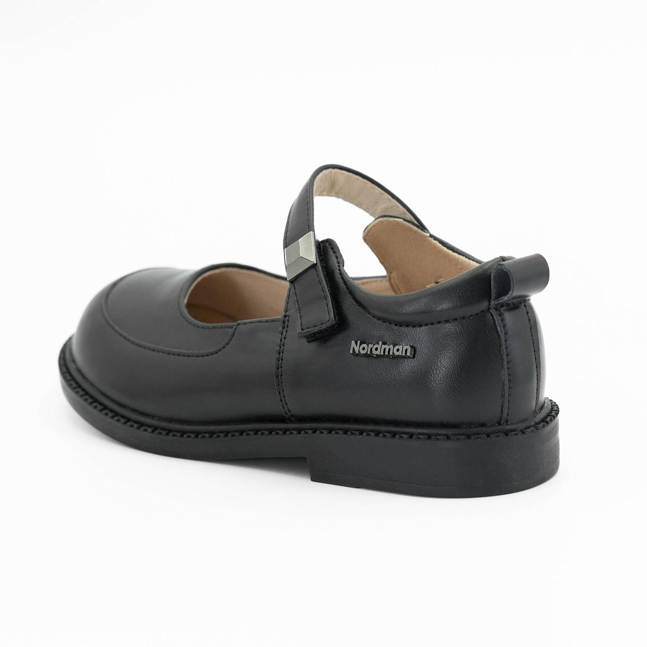 Туфли Nordman для девочек с ремешком цвет черный - фото 6