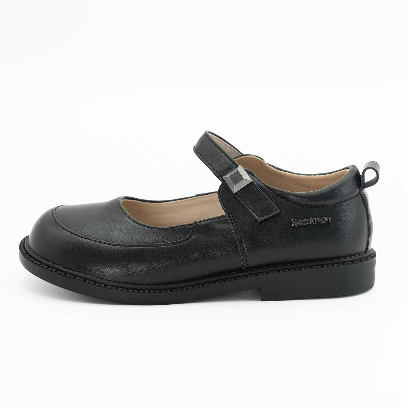 Туфли Nordman для девочек с ремешком цвет черный - фото 4