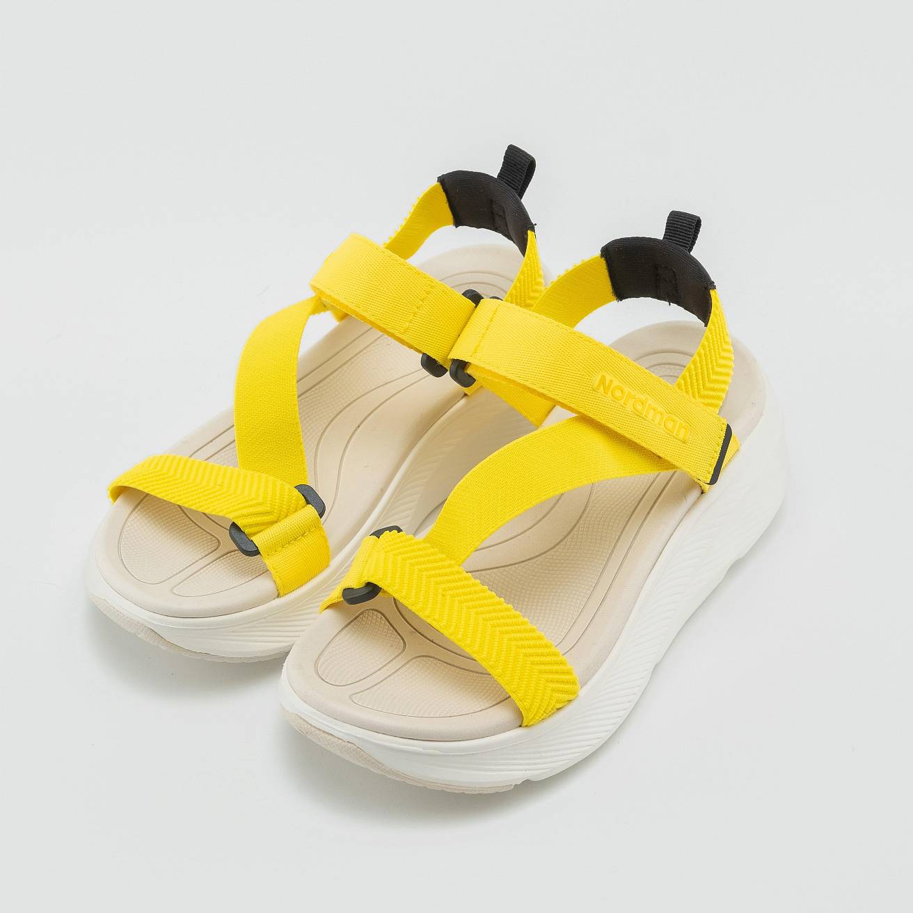 Nordman сандалии женские летние чёрно-жёлтые - фото 3