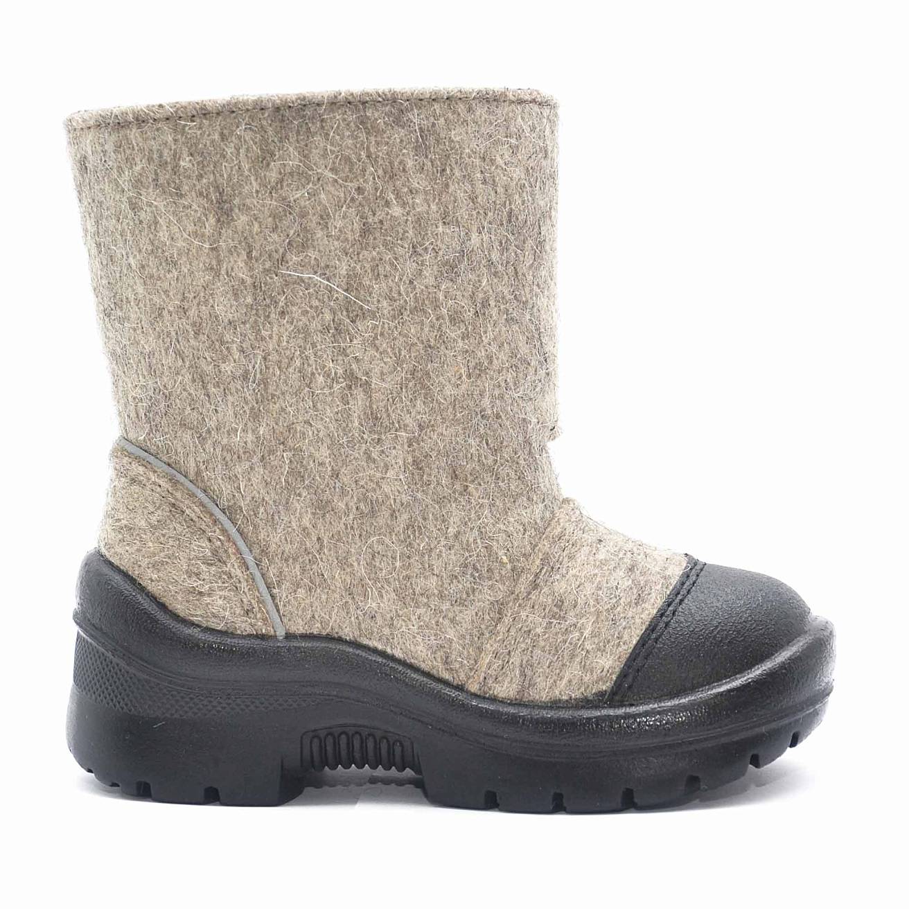 Валенки Nordman c натуральным мехом на липучке с рисунком снеговик - фото 5